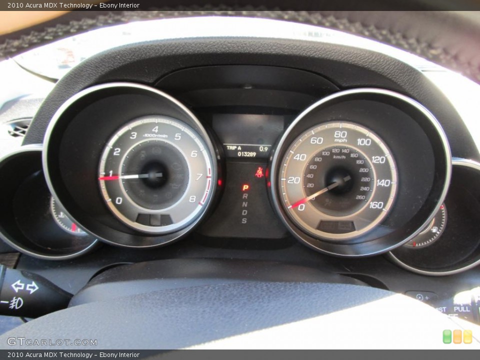 Ebony Interior Gauges for the 2010 Acura MDX Technology #46392754