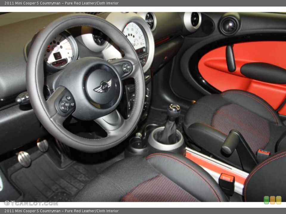 Pure Red Leather/Cloth Interior Photo for the 2011 Mini Cooper S Countryman #46393762