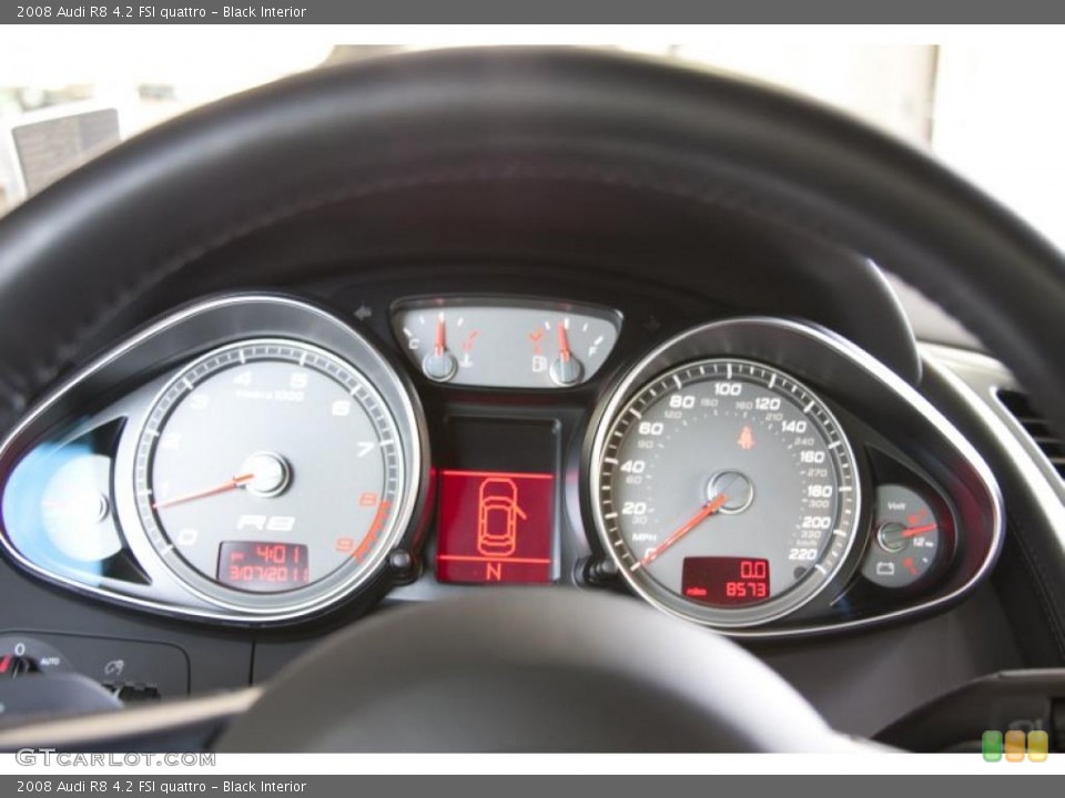 Black Interior Gauges for the 2008 Audi R8 4.2 FSI quattro #46398774
