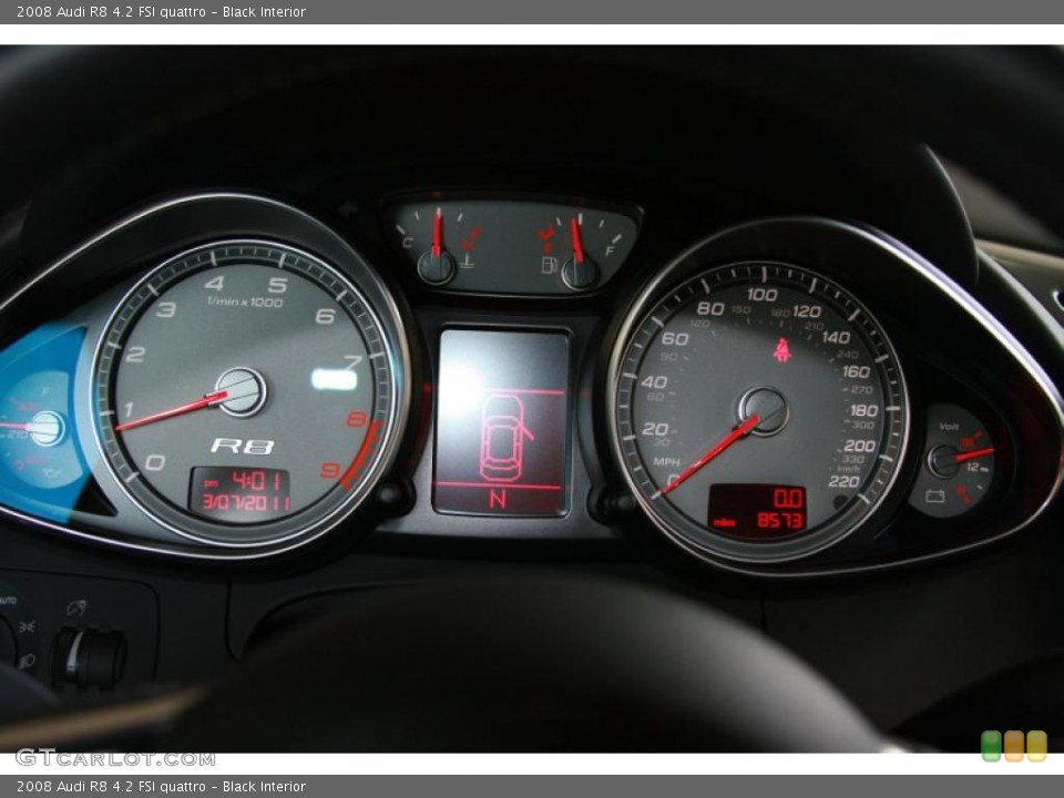 Black Interior Gauges for the 2008 Audi R8 4.2 FSI quattro #46398789