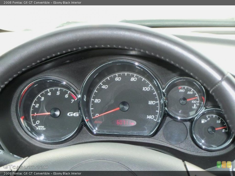 Ebony Black Interior Gauges for the 2008 Pontiac G6 GT Convertible #46399200