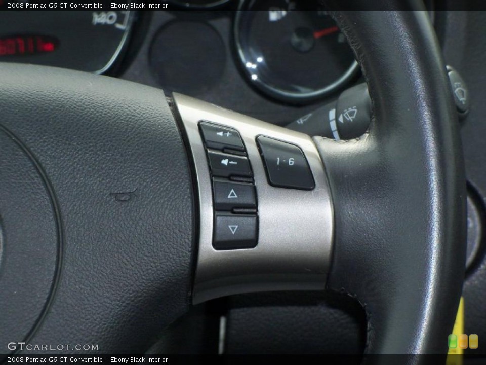Ebony Black Interior Controls for the 2008 Pontiac G6 GT Convertible #46399227