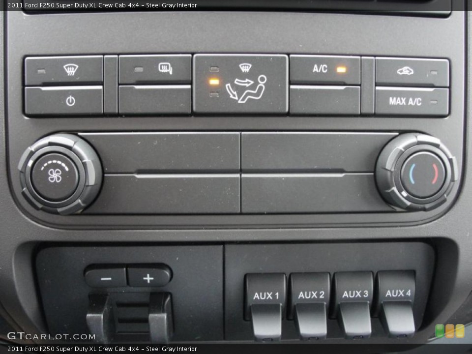 Steel Gray Interior Controls for the 2011 Ford F250 Super Duty XL Crew Cab 4x4 #46400955