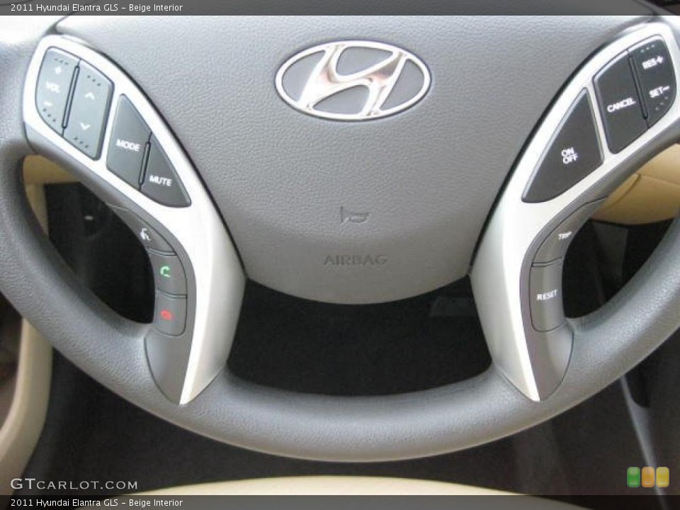 Beige Interior Steering Wheel for the 2011 Hyundai Elantra GLS #46401291