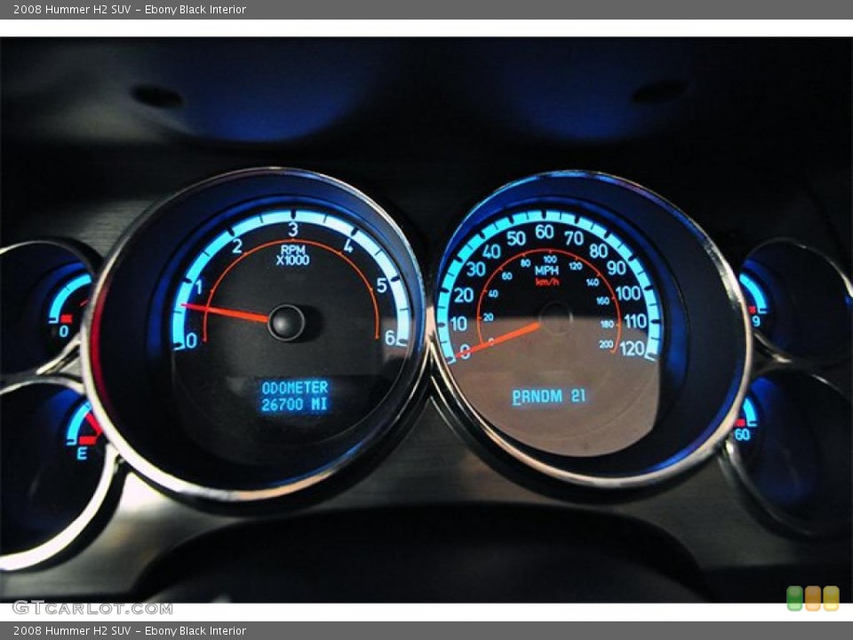 Ebony Black Interior Gauges for the 2008 Hummer H2 SUV #46403322