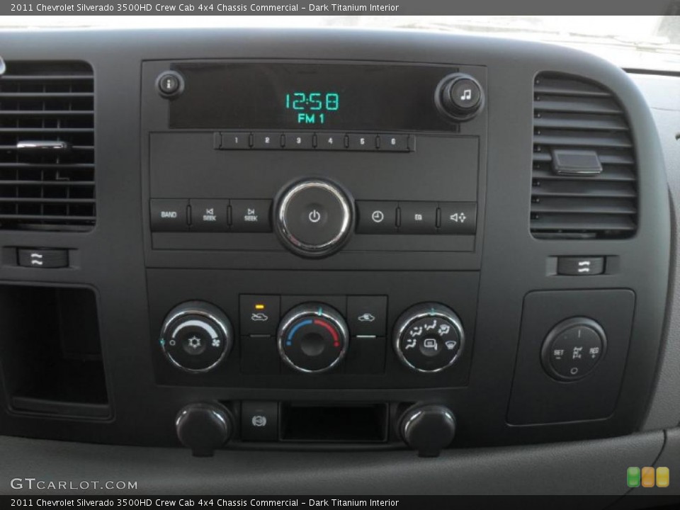Dark Titanium Interior Controls for the 2011 Chevrolet Silverado 3500HD Crew Cab 4x4 Chassis Commercial #46403766