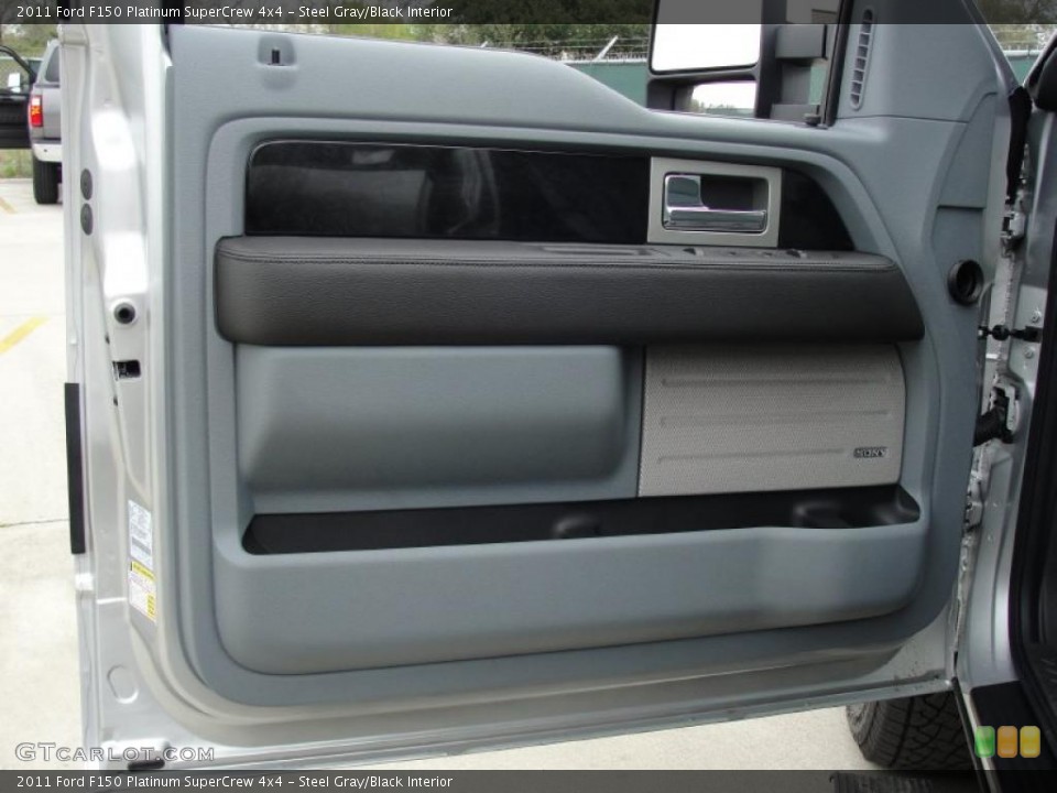 Steel Gray/Black Interior Door Panel for the 2011 Ford F150 Platinum SuperCrew 4x4 #46403982