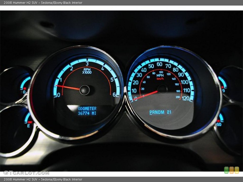 Sedona/Ebony Black Interior Gauges for the 2008 Hummer H2 SUV #46404000