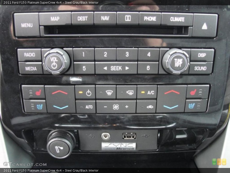 Steel Gray/Black Interior Controls for the 2011 Ford F150 Platinum SuperCrew 4x4 #46404105