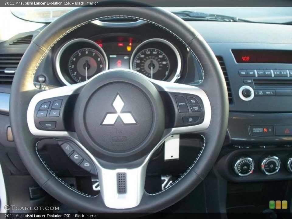 Black Interior Steering Wheel for the 2011 Mitsubishi Lancer Evolution GSR #46414158