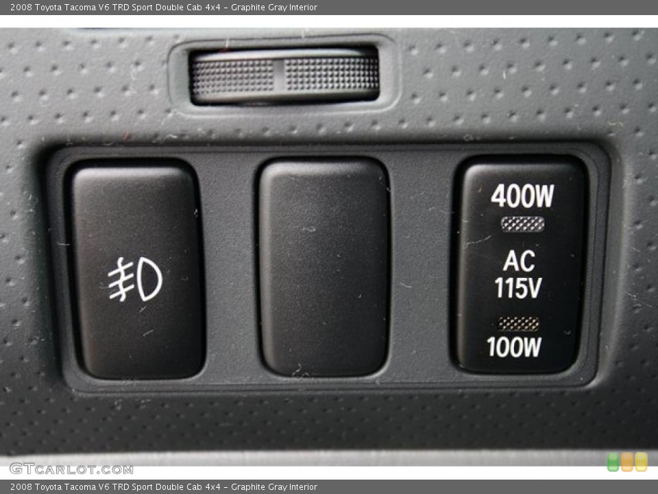 Graphite Gray Interior Controls for the 2008 Toyota Tacoma V6 TRD Sport Double Cab 4x4 #46415475