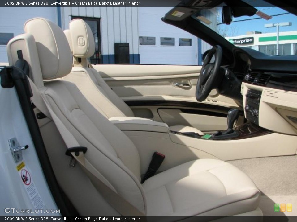 Cream Beige Dakota Leather Interior Photo for the 2009 BMW 3 Series 328i Convertible #46425114