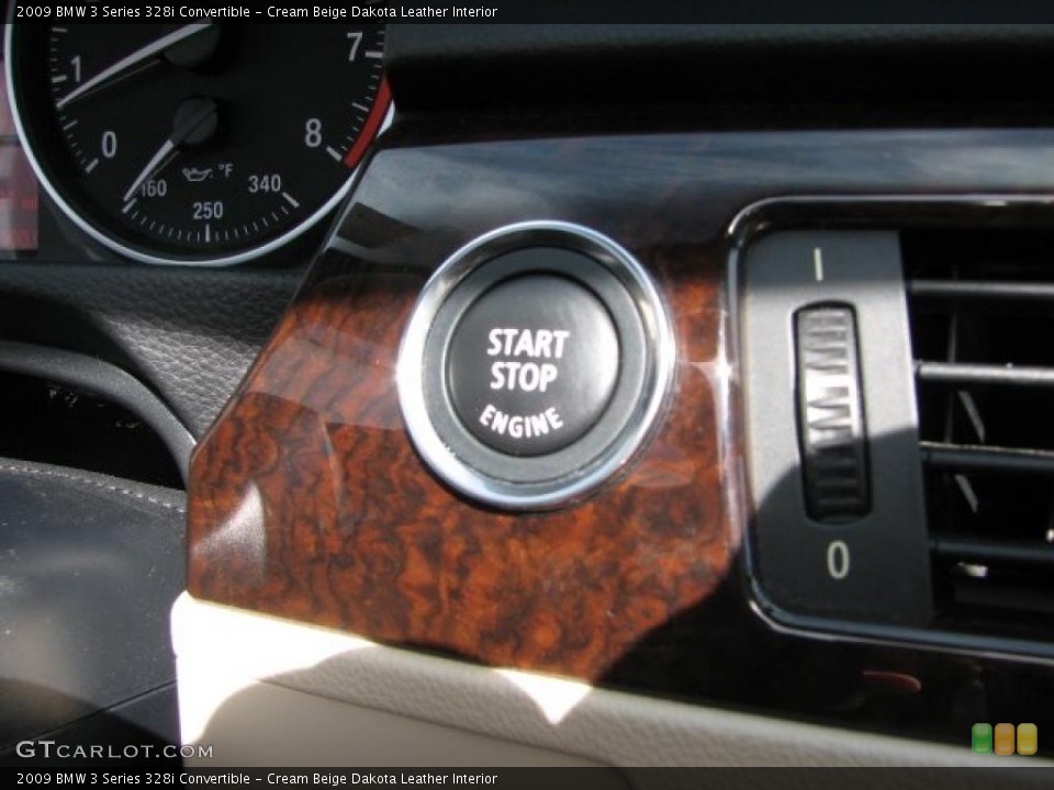 Cream Beige Dakota Leather Interior Controls for the 2009 BMW 3 Series 328i Convertible #46425240