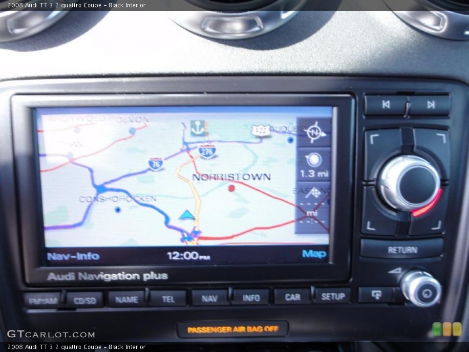 Black Interior Navigation for the 2008 Audi TT 3.2 quattro Coupe #46428384