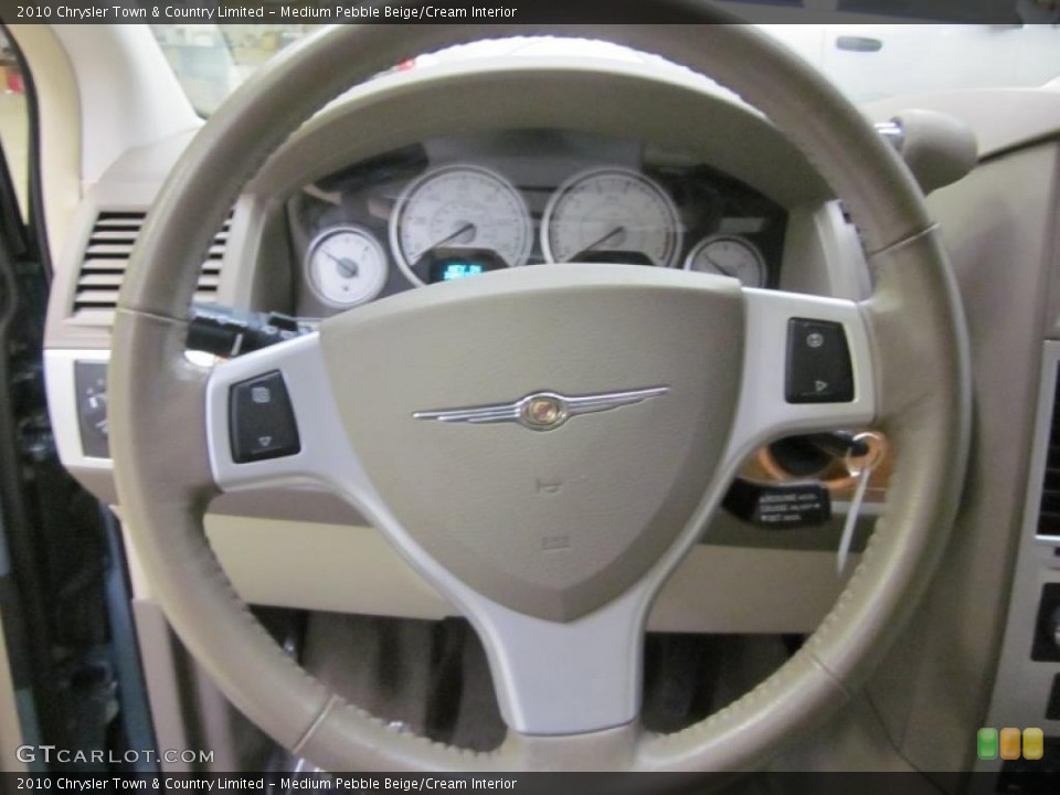 Medium Pebble Beige/Cream Interior Steering Wheel for the 2010 Chrysler Town & Country Limited #46436160