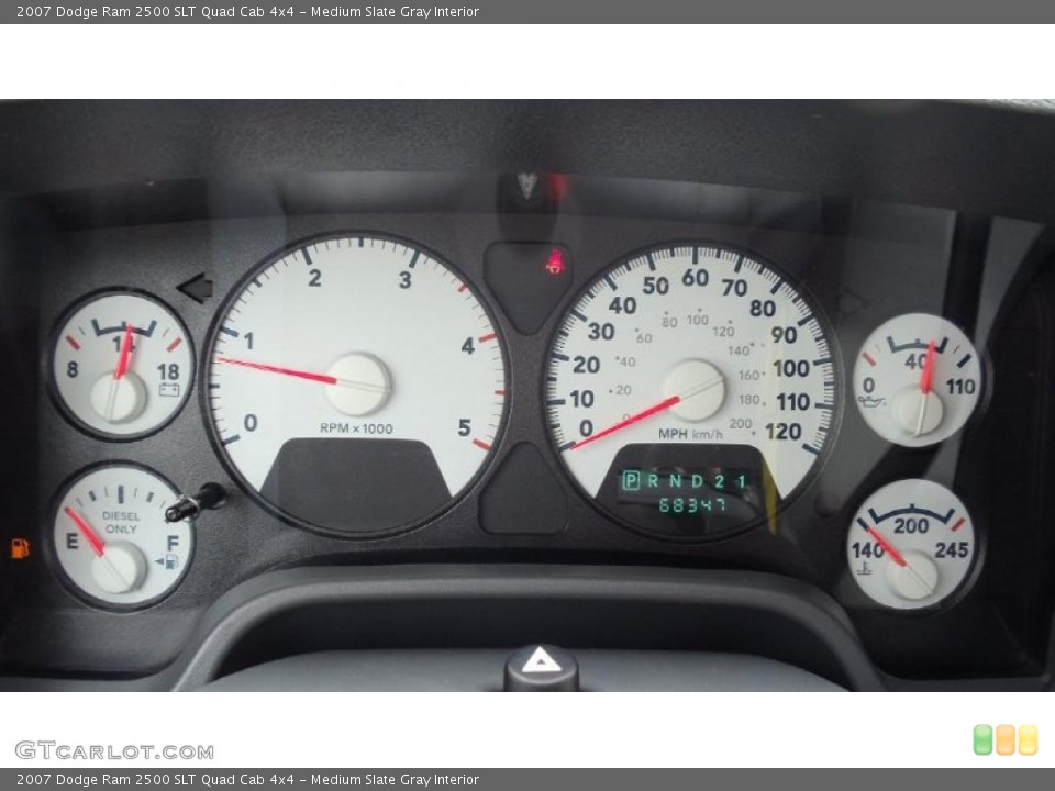Medium Slate Gray Interior Gauges for the 2007 Dodge Ram 2500 SLT Quad Cab 4x4 #46441593