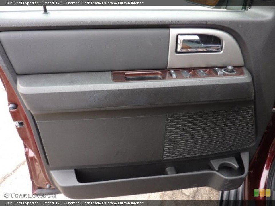 Charcoal Black Leather/Caramel Brown Interior Door Panel for the 2009 Ford Expedition Limited 4x4 #46446690