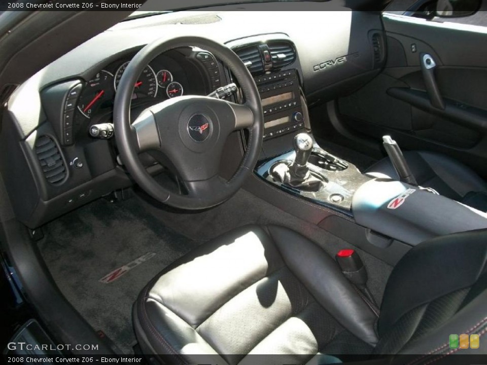 Ebony Interior Photo for the 2008 Chevrolet Corvette Z06 #46446729