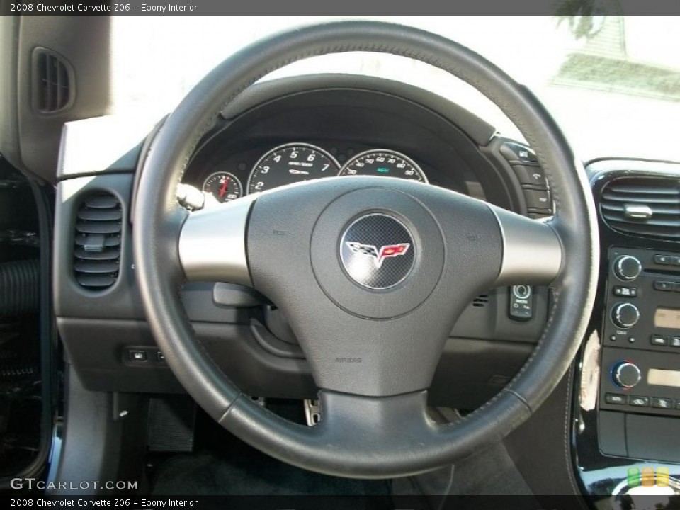 Ebony Interior Steering Wheel for the 2008 Chevrolet Corvette Z06 #46446801