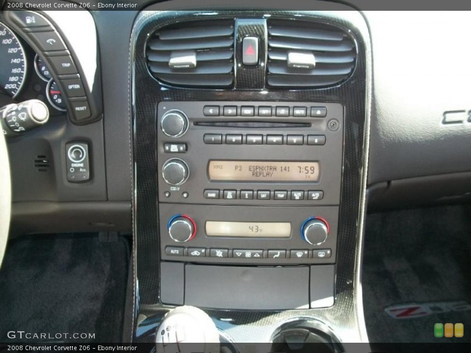 Ebony Interior Controls for the 2008 Chevrolet Corvette Z06 #46446876
