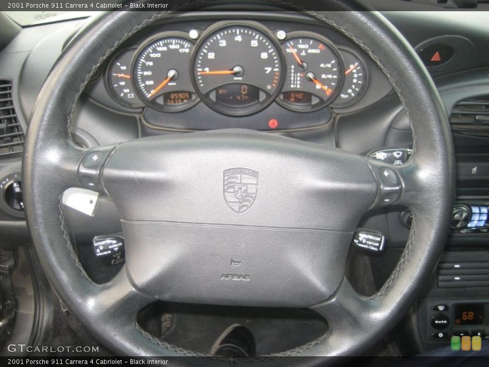 Black Interior Steering Wheel for the 2001 Porsche 911 Carrera 4 Cabriolet #46450716