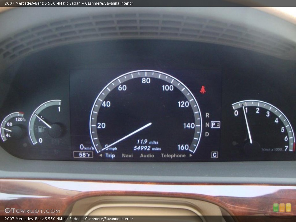 Cashmere/Savanna Interior Gauges for the 2007 Mercedes-Benz S 550 4Matic Sedan #46450995