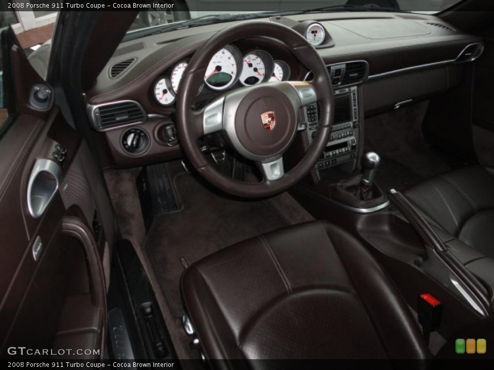 Cocoa Brown Interior Photo for the 2008 Porsche 911 Turbo Coupe #46459959