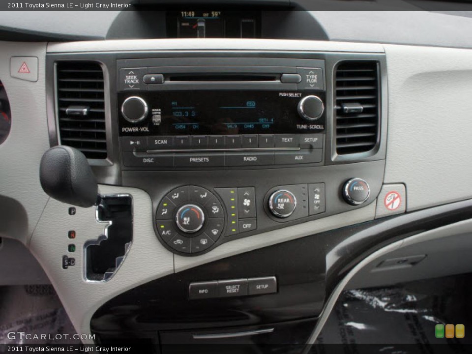 Light Gray Interior Dashboard for the 2011 Toyota Sienna LE #46461003