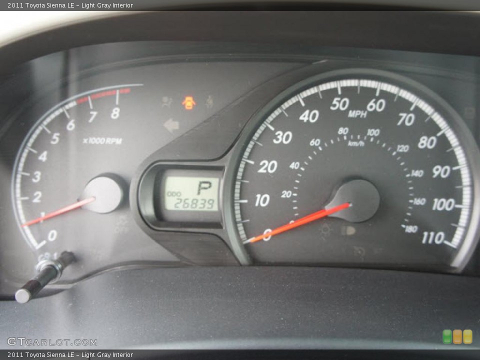 Light Gray Interior Gauges for the 2011 Toyota Sienna LE #46461021