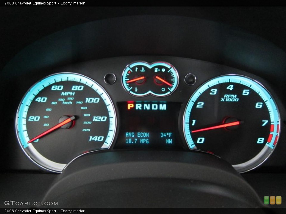 Ebony Interior Gauges for the 2008 Chevrolet Equinox Sport #46462581
