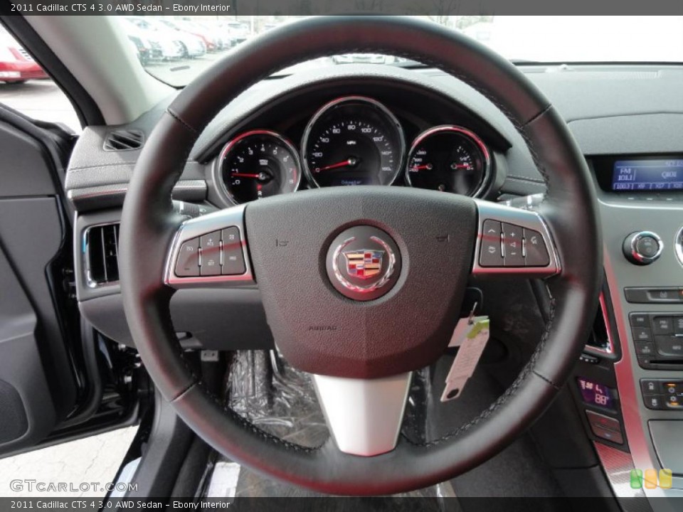 Ebony Interior Steering Wheel for the 2011 Cadillac CTS 4 3.0 AWD Sedan #46471284