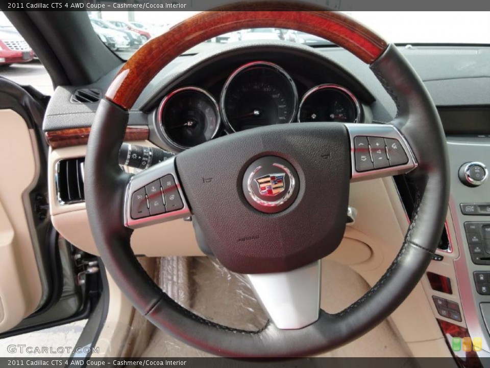 Cashmere/Cocoa Interior Steering Wheel for the 2011 Cadillac CTS 4 AWD Coupe #46471611