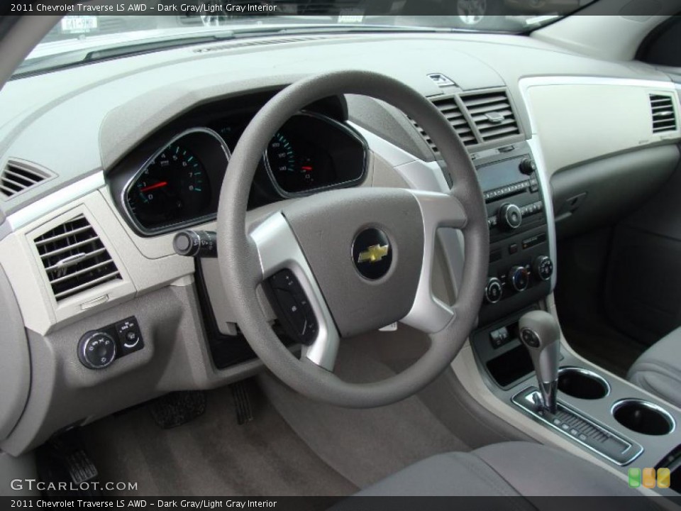 Dark Gray/Light Gray Interior Steering Wheel for the 2011 Chevrolet Traverse LS AWD #46473459