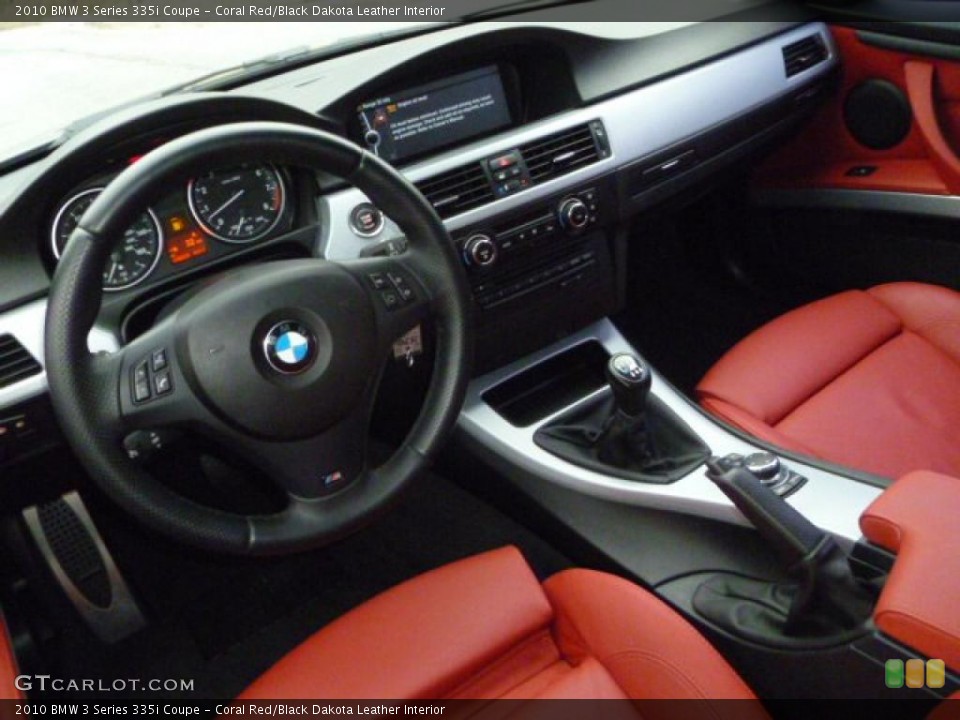 Coral Red/Black Dakota Leather Interior Prime Interior for the 2010 BMW 3 Series 335i Coupe #46474722