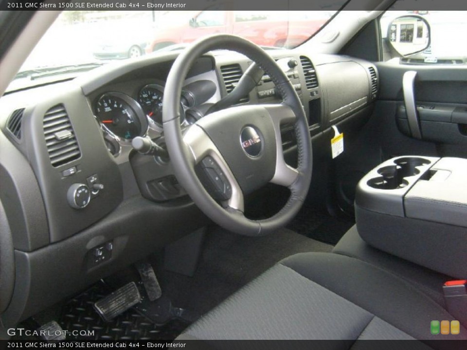 Ebony Interior Photo for the 2011 GMC Sierra 1500 SLE Extended Cab 4x4 #46475931