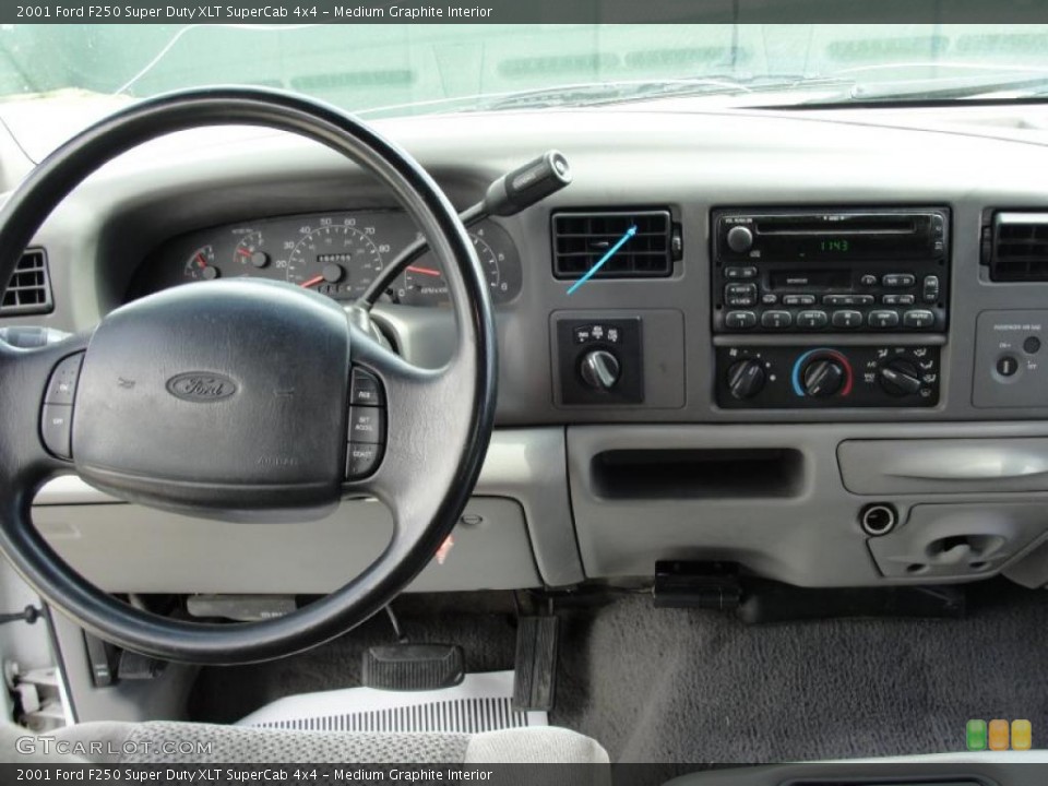 Medium Graphite Interior Dashboard for the 2001 Ford F250 Super Duty XLT SuperCab 4x4 #46480635