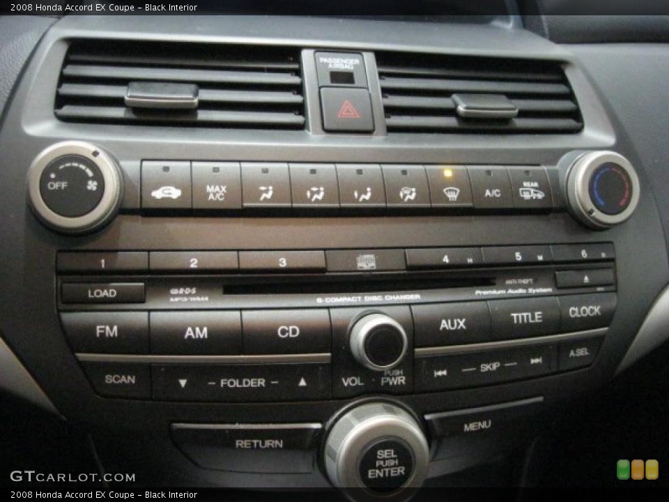 Black Interior Controls for the 2008 Honda Accord EX Coupe #46483251