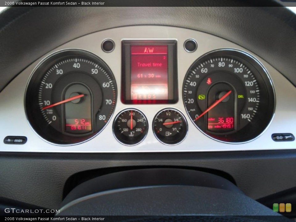 Black Interior Gauges for the 2008 Volkswagen Passat Komfort Sedan #46483734