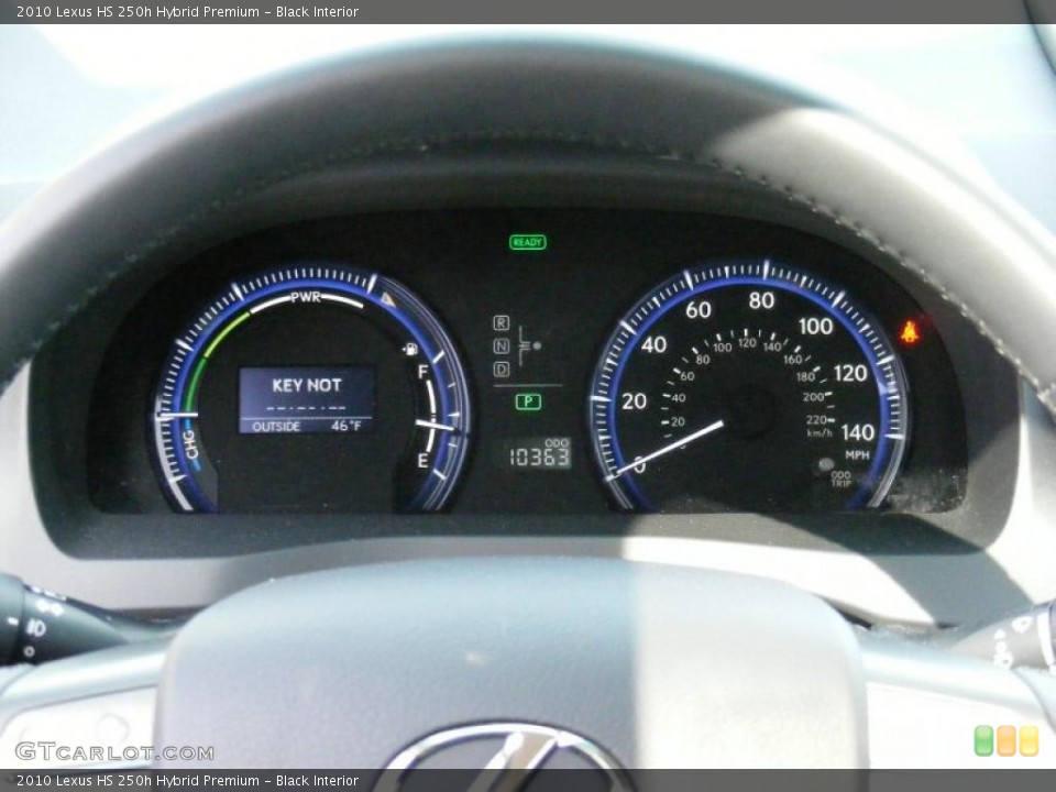Black Interior Gauges for the 2010 Lexus HS 250h Hybrid Premium #46484415