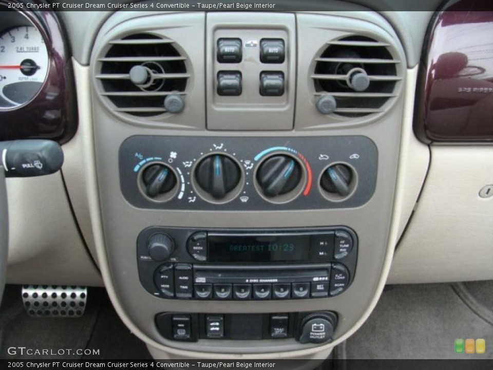 Taupe/Pearl Beige Interior Controls for the 2005 Chrysler PT Cruiser Dream Cruiser Series 4 Convertible #46489392