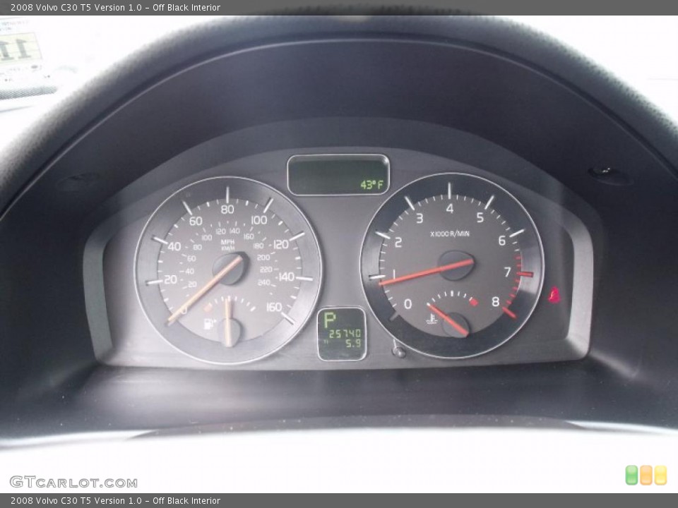 Off Black Interior Gauges for the 2008 Volvo C30 T5 Version 1.0 #46491987