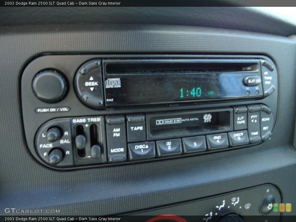 Dark Slate Gray Interior Controls for the 2003 Dodge Ram 2500 SLT Quad Cab #46494477