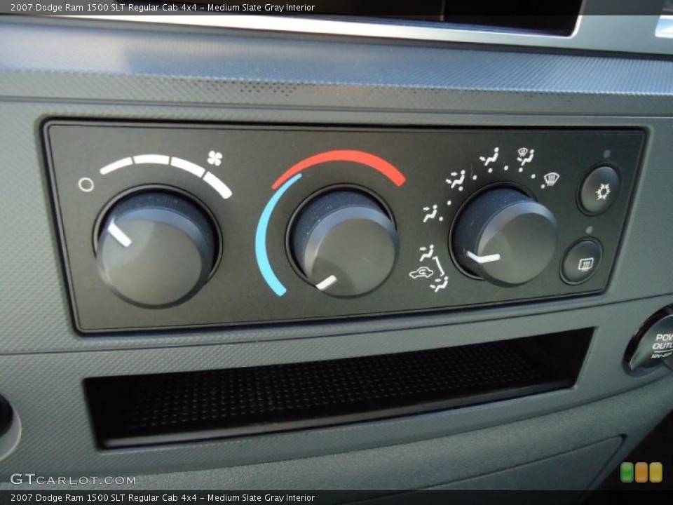 Medium Slate Gray Interior Controls for the 2007 Dodge Ram 1500 SLT Regular Cab 4x4 #46495062