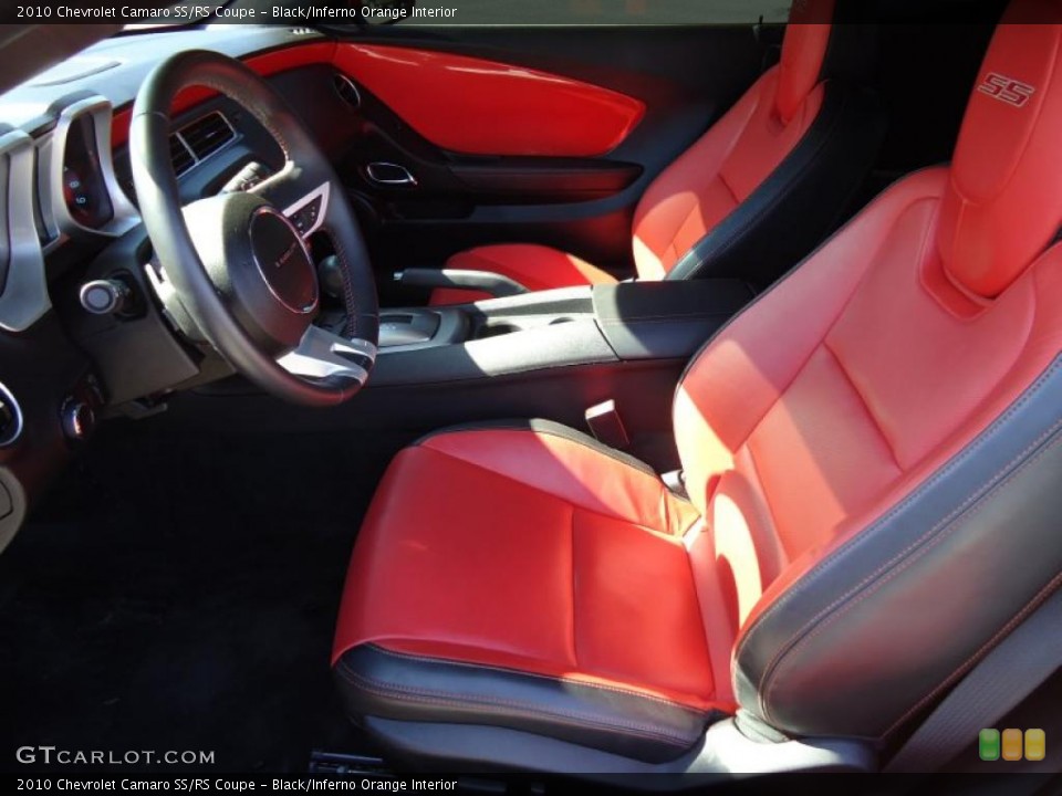 Black/Inferno Orange Interior Photo for the 2010 Chevrolet Camaro SS/RS Coupe #46496415