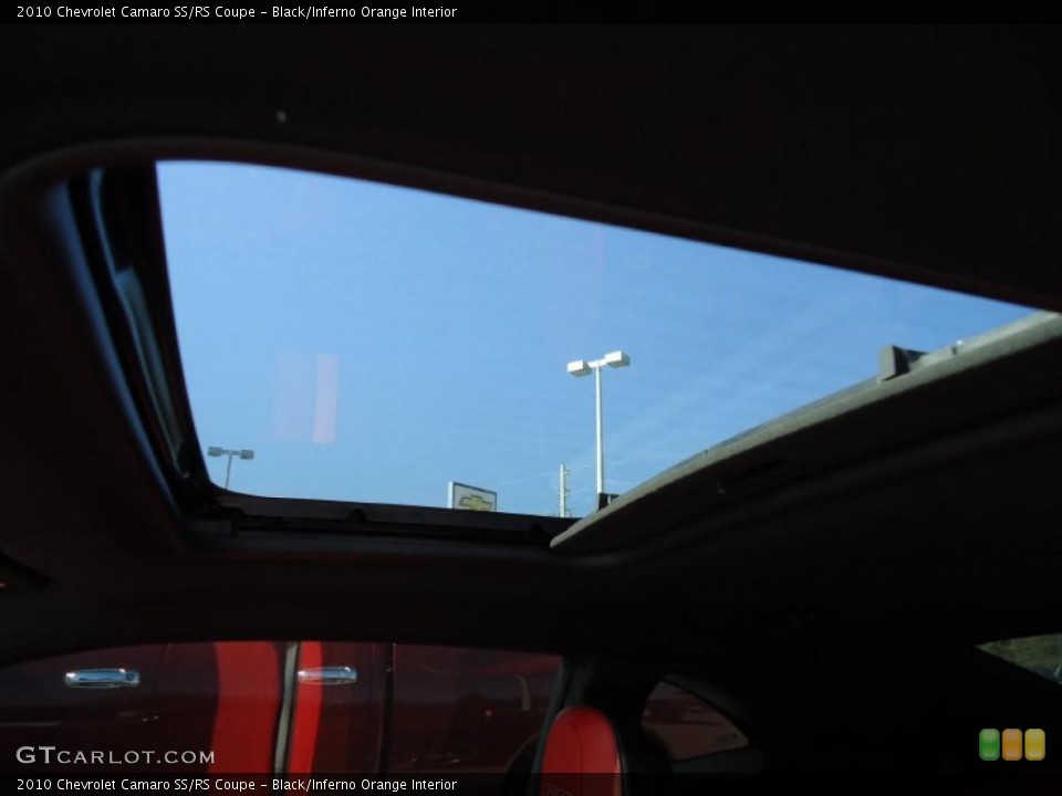 Black/Inferno Orange Interior Sunroof for the 2010 Chevrolet Camaro SS/RS Coupe #46496625