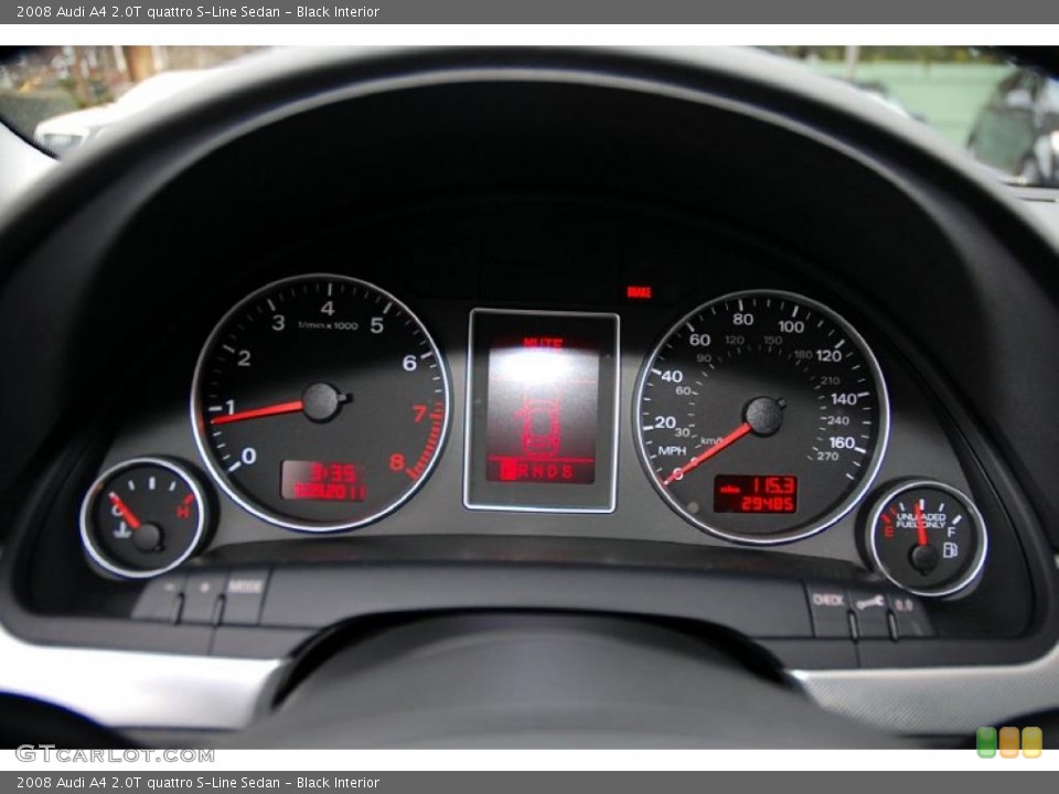 Black Interior Gauges for the 2008 Audi A4 2.0T quattro S-Line Sedan #46496637