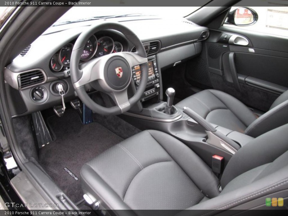 Black Interior Prime Interior for the 2010 Porsche 911 Carrera Coupe #46497624