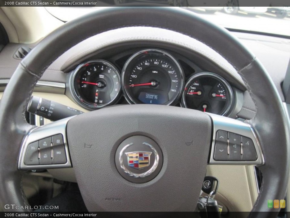Cashmere/Cocoa Interior Steering Wheel for the 2008 Cadillac CTS Sedan #46501973