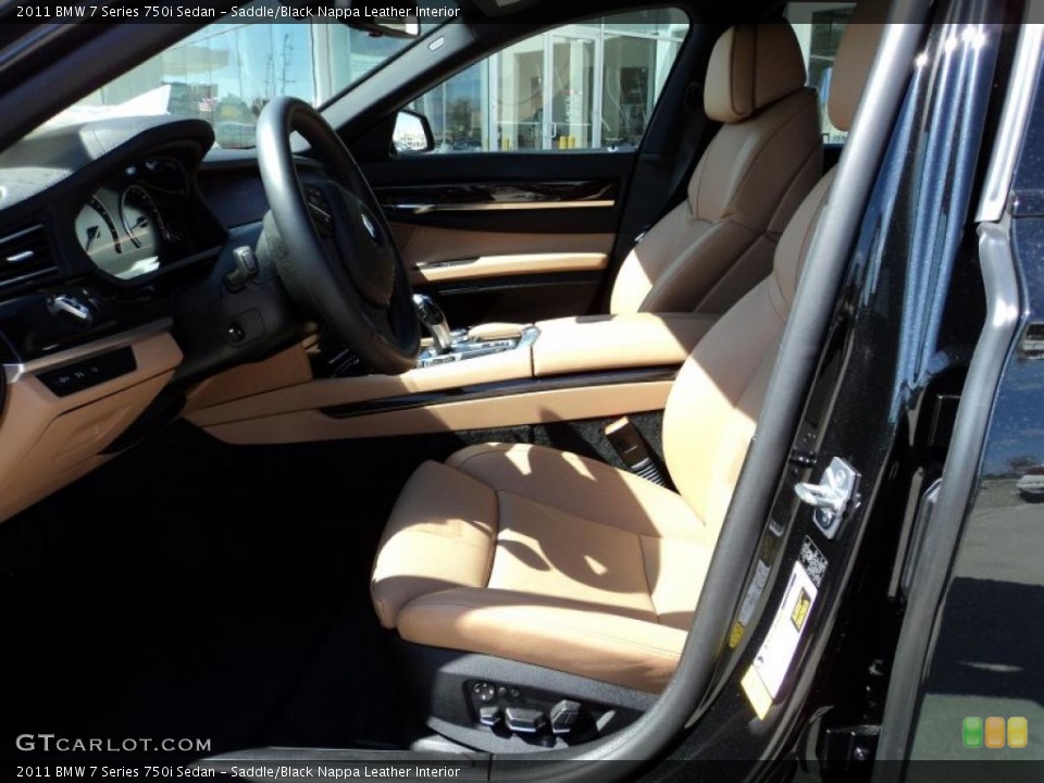 Saddle/Black Nappa Leather Interior Photo for the 2011 BMW 7 Series 750i Sedan #46505048