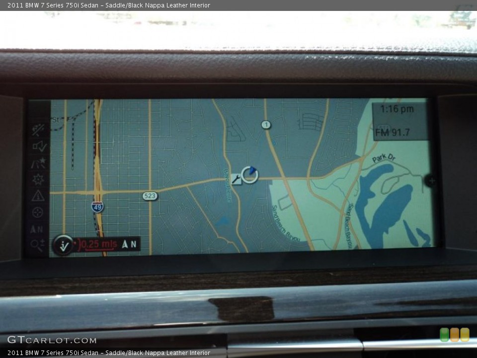 Saddle/Black Nappa Leather Interior Navigation for the 2011 BMW 7 Series 750i Sedan #46505078